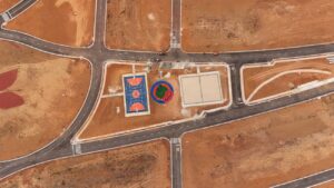Vista aérea da primeira etapa entregue do Boulevard Juara, em Juara-MT